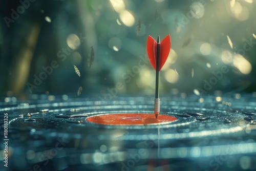 Hit target with advertising and marketing for success in work.