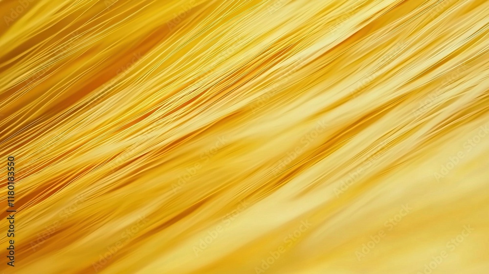   Close-up of yellow background with long strands of hair in foreground