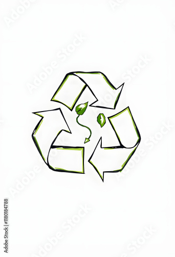 Wallpaper Mural Renewable energy concept, recycling symbol, clean energy and sustainable development isolated on white background, illustration, color sketch Torontodigital.ca