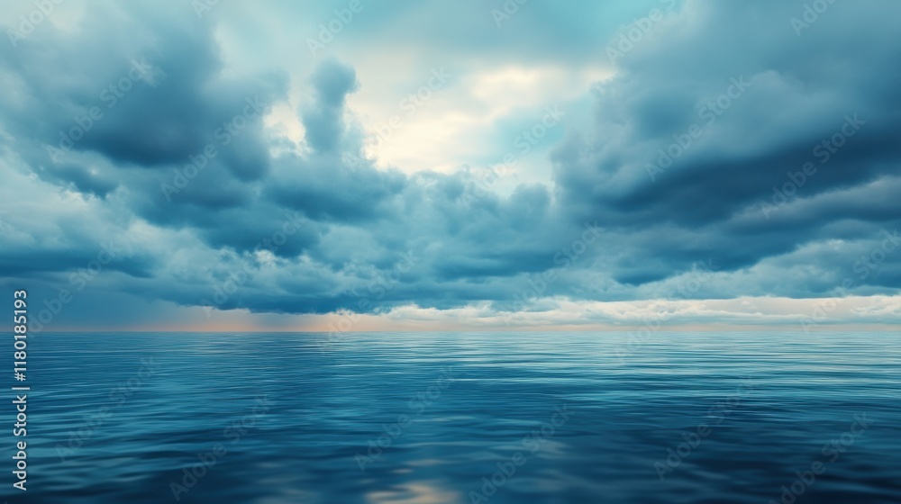Majestic ocean and dramatic cloudscape at sunset Majestic ocean and dramatic cloudscape at sunset