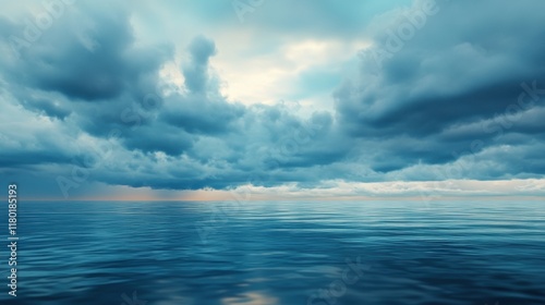 Wallpaper Mural Majestic ocean and dramatic cloudscape at sunset Torontodigital.ca