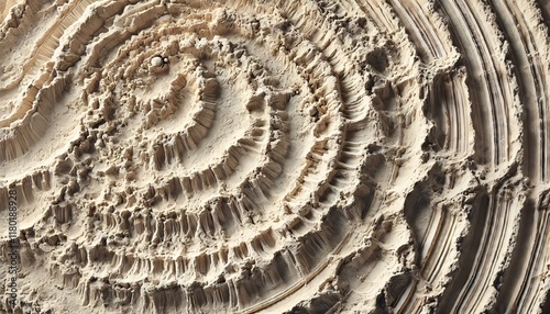 Circular spiral geological rock texture