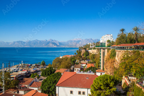 Harbor in the old city of Antalya Kaleici Old Town. Antalya, Turkey photo