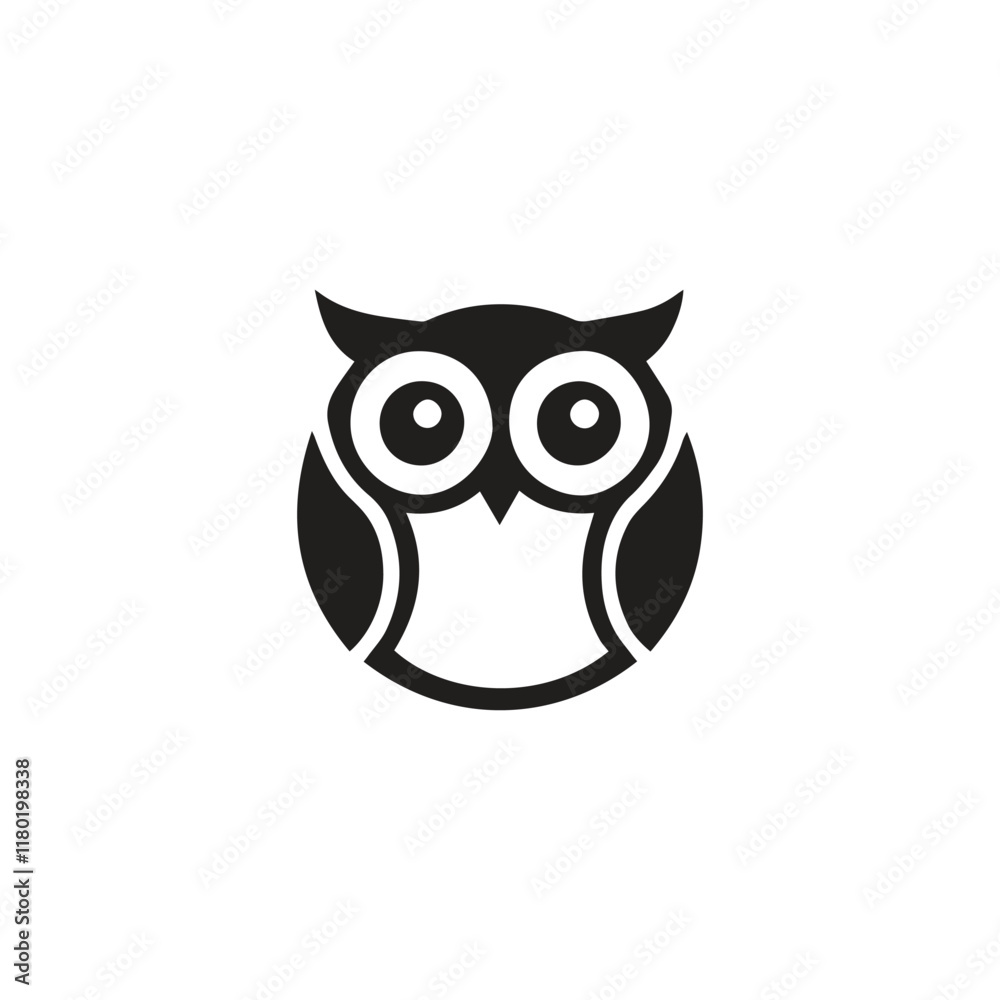 Fototapeta premium minimalist and modern owl logo design. minimalist wisdom logo vector flat design