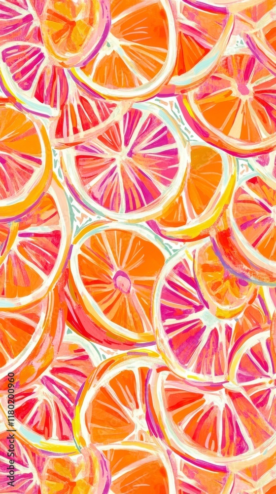 Vibrant Citrus Slices Pattern Art - A Fresh and Colorful Fruit Design Vibrant Citrus Slices Pattern Art - A Fresh and Colorful Fruit Design