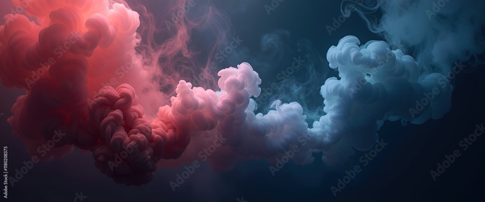 Fototapeta premium Abstract swirling clouds of vibrant pink and blue hues. A captivating blend of color and texture, perfect for design backgrounds or artistic expression. Ideal for adding a touch of ethereal beauty