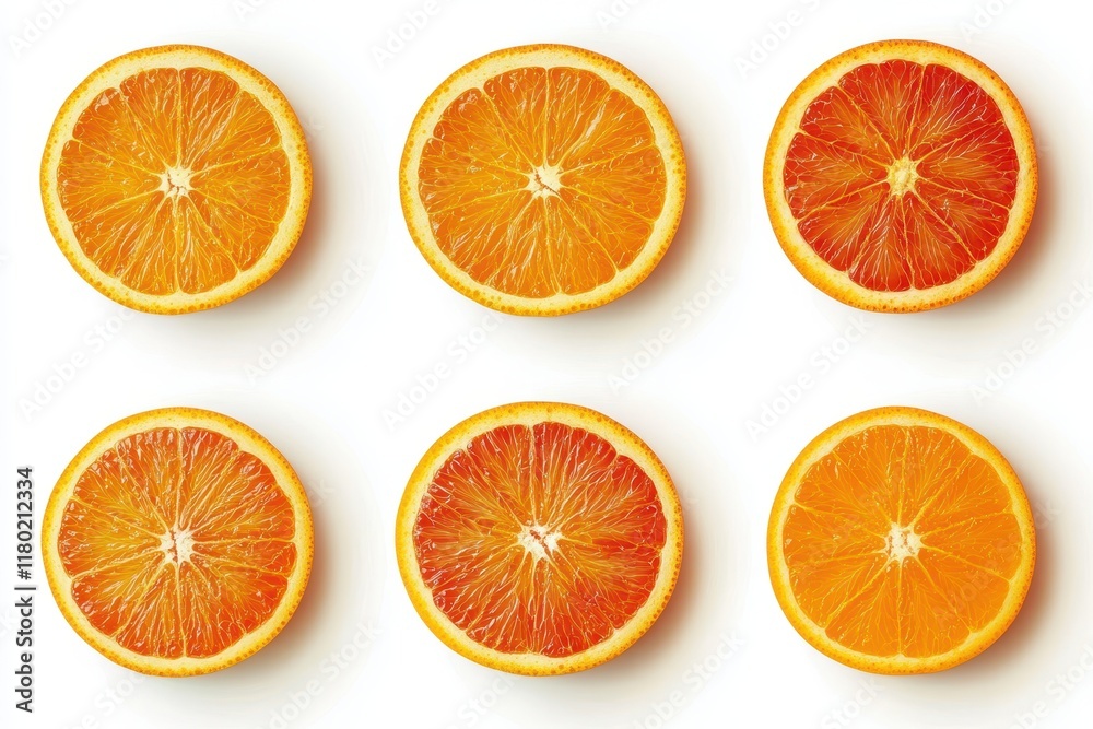 Set of orange and orange slice isolated in white background Set of orange and orange slice isolated in white background