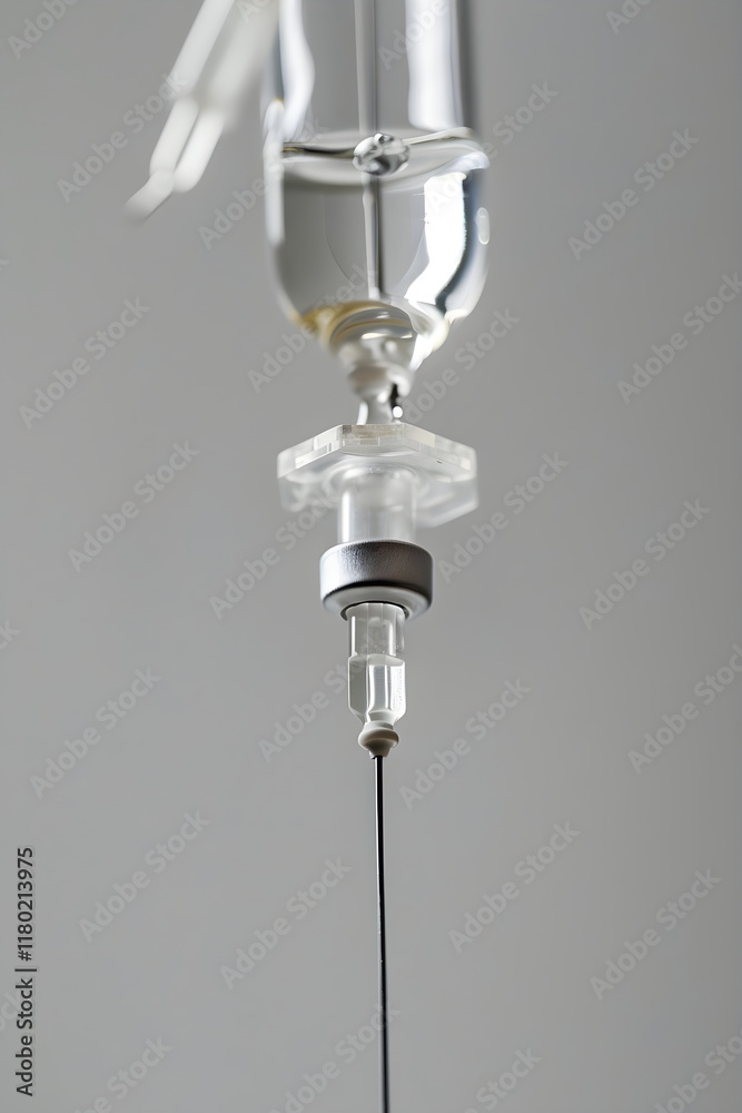 Close-up View of Medical IV Line with Flow Control Clamp Close-up View of Medical IV Line with Flow Control Clamp