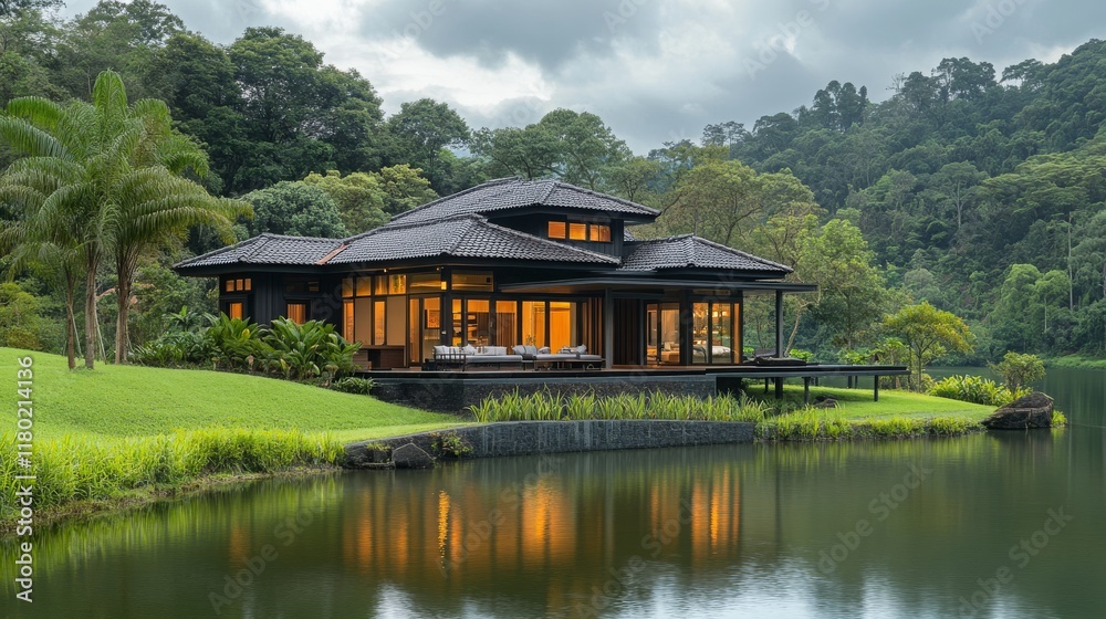 Nestled by a peaceful lake, this stylish bungalow offers a serene escape. Enjoy the calming views and embrace the slow lifestyle for a restorative getaway amidst nature Nestled by a peaceful lake, this stylish bungalow offers a serene escape. Enjoy the calming views and embrace the slow lifestyle for a restorative getaway amidst nature