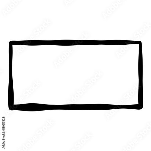 black frame with uneven edges element vector illustration. grunge style