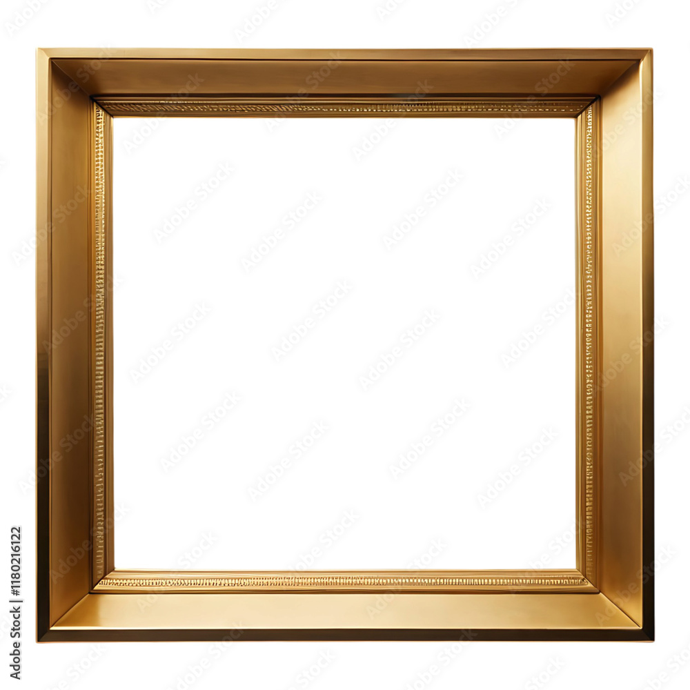 Fototapeta premium Ornate rectangular golden picture frame.
