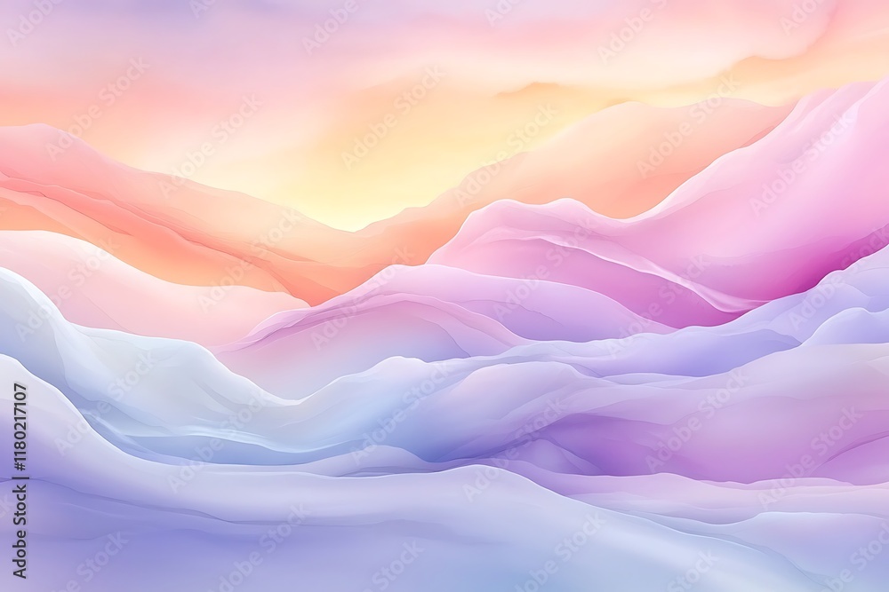Obraz premium Valentine's day love in a serene abstract landscape soft pastels tranquil atmosphere
