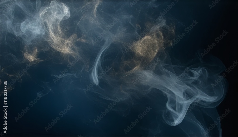 Golden and Silver Smoke on Dark Blue Golden and Silver Smoke on Dark Blue