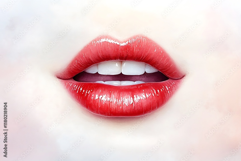 Obraz premium Valentine's day love expressions intimate close-up lips romantic setting soft lighting