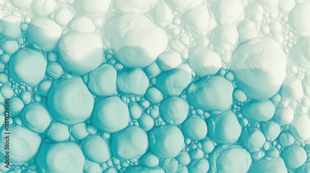 A Delicate Abstract of Mint Green Bubbles, a Stunning Visual Display of Liquid Patterns