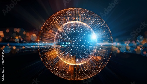 Spherical particles that represent the qubits of a quantum password emit light and rotate while overlapping.