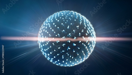 Spherical particles that represent the qubits of a quantum password emit light and rotate while overlapping.