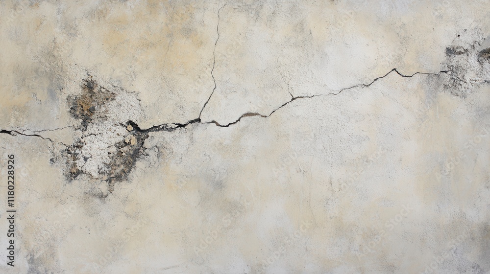 Obraz premium Aged Concrete Wall with Deep Cracks - A Timeless Architectural Texture