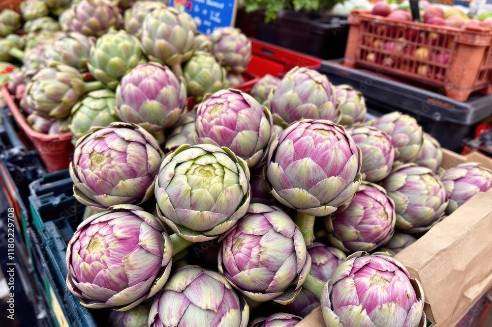 Fototapeta premium Artichokes for sale at a Roman farmers market