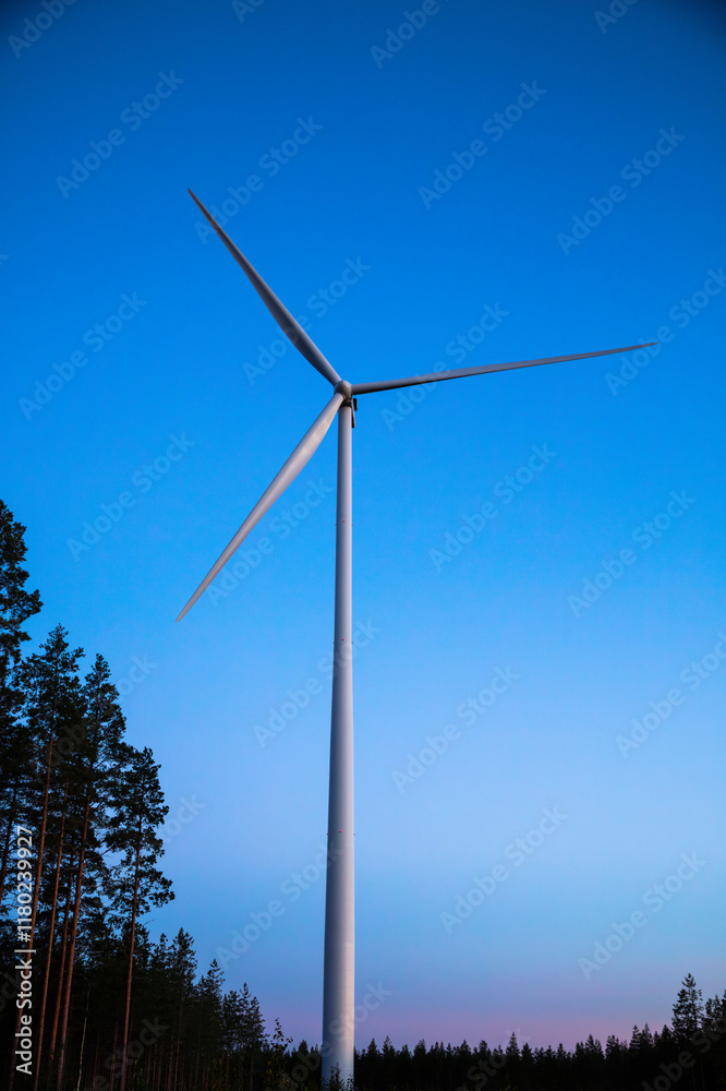 Wind farm in Scandinavia producing renewable wind energy. Finland Wind farm in Scandinavia producing renewable wind energy. Finland