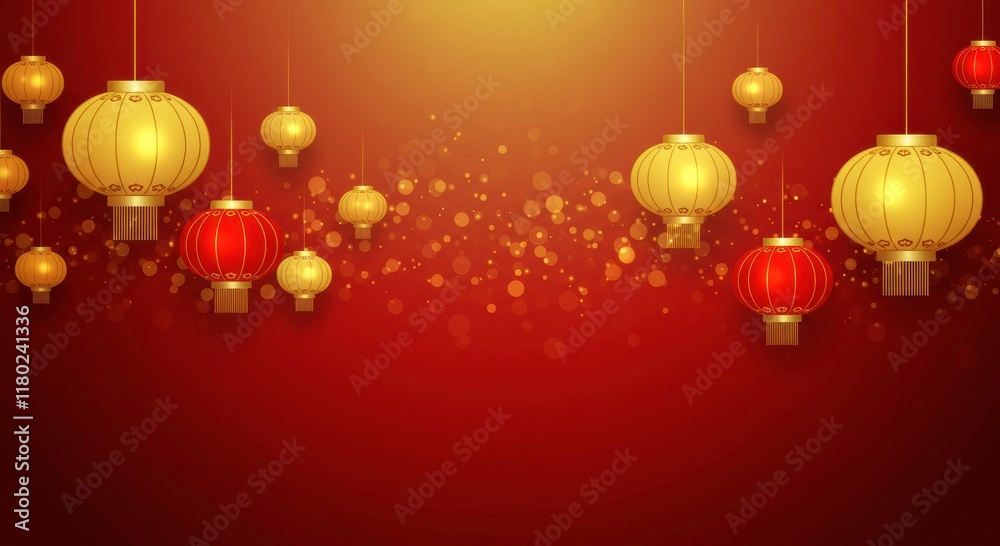 Red and Gold Lanterns Festive Background Red and Gold Lanterns Festive Background