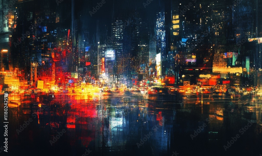 Obraz premium Blurred city light night