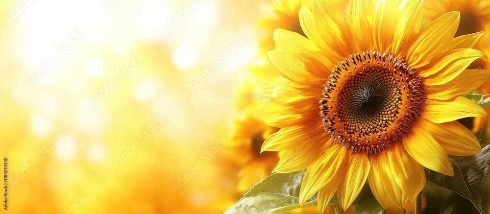 Fototapeta premium Vibrant Sunflowers Basking in Golden Sunlight