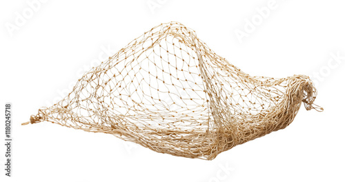 Durable Fishing Net for Catches Isolated on White Background