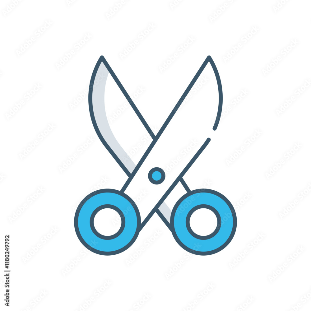 Crafting scissors vector icon Crafting scissors vector icon