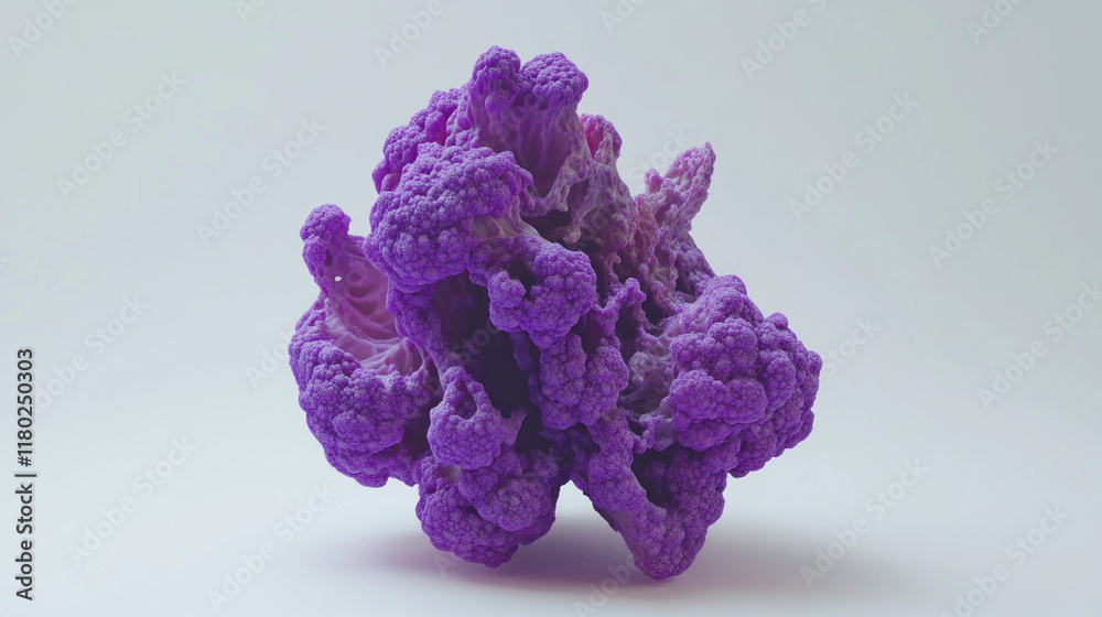 Obraz premium Abstract purple cauliflower on white background.