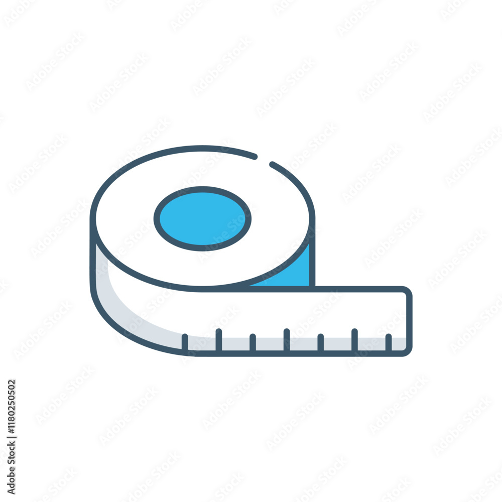 Tailor's measuring tape vector icon Tailor's measuring tape vector icon