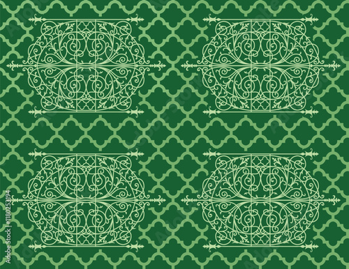 A seamless ethnic-inspired tile pattern with floral accents, perfect for sophisticated wallpaper and decorative applications.