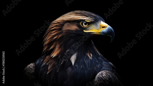 A large eagle with a golden beak