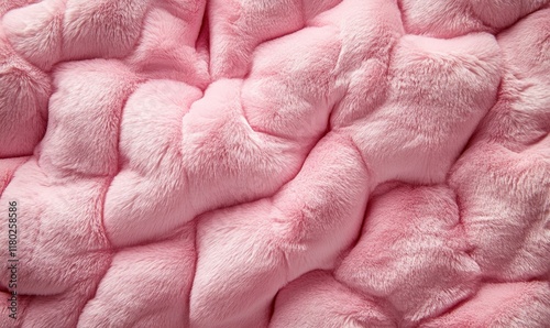 Close-up of minky fur texture with a checkered pattern. photo