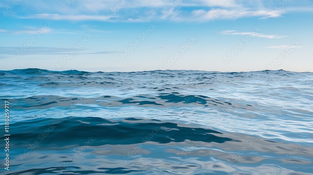 Fototapeta premium Serene Ocean Waves Under a Clear Sky