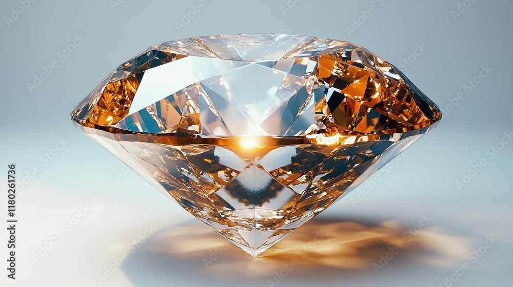 Diamond gemstone isolated on white background, potential usecase for jewelry or luxury product advertising Diamond gemstone isolated on white background, potential usecase for jewelry or luxury product advertising