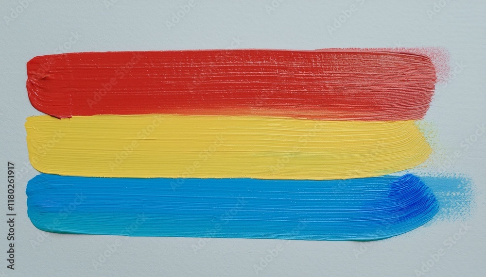 Fototapeta premium An image of unique paint strokes of different colors overlapping each other to form a single piece of work