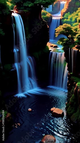 waterfall in the jungle