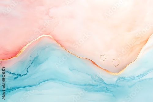 Valentine's day love art creative concept of soft colored abstract romantic landscape