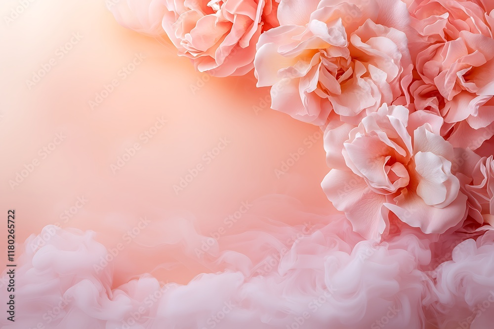 Obraz premium Valentine's day love blooms romantic floral arrangement soft pink atmosphere close-up view