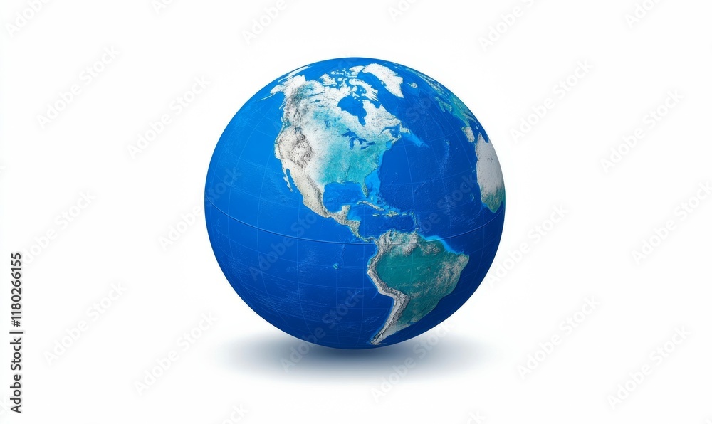 Blue globe with the continents of North America, South America, Europe, Africa, Asia, and Australia Blue globe with the continents of North America, South America, Europe, Africa, Asia, and Australia