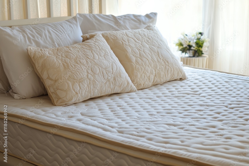 Obraz premium Eco-Friendly Latex Bed: Natural Material for Comfortable Sleeping Layers - Organic Mattress Sample with Grunge Texture