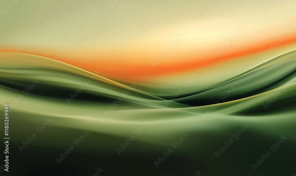 Fototapeta premium Blurred gradient , abstract green orange background