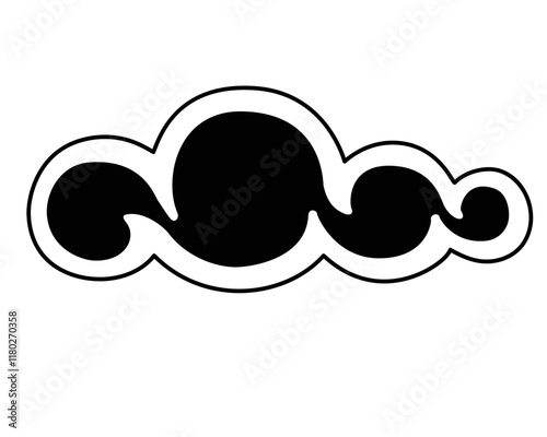 Cloud, weather phenomenon - vector silhouette illustration for logo or pictogram. Cloud natural phenomenon sign or icon for weather forecast	