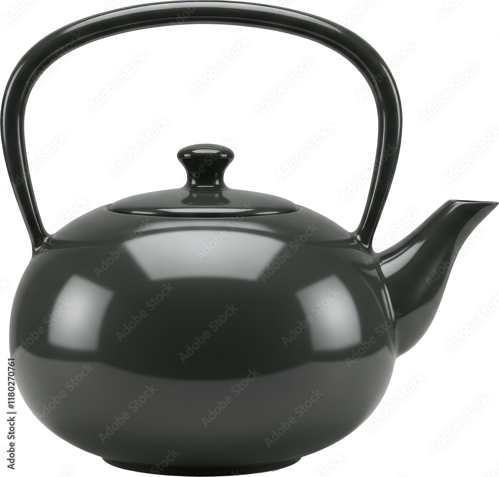 Black teapot, tea drink container, pitcher, for pouring fresh liquid hot tea, isolate transparent png Black teapot, tea drink container, pitcher, for pouring fresh liquid hot tea, isolate transparent png