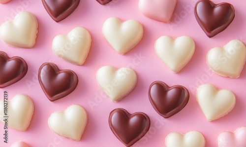 Cute bite-sized chocolate hearts for a sweet Valentine's Day treat.