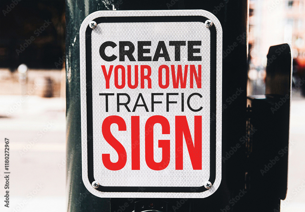Traffic Sign Message Mockup Stock Template | Adobe Stock