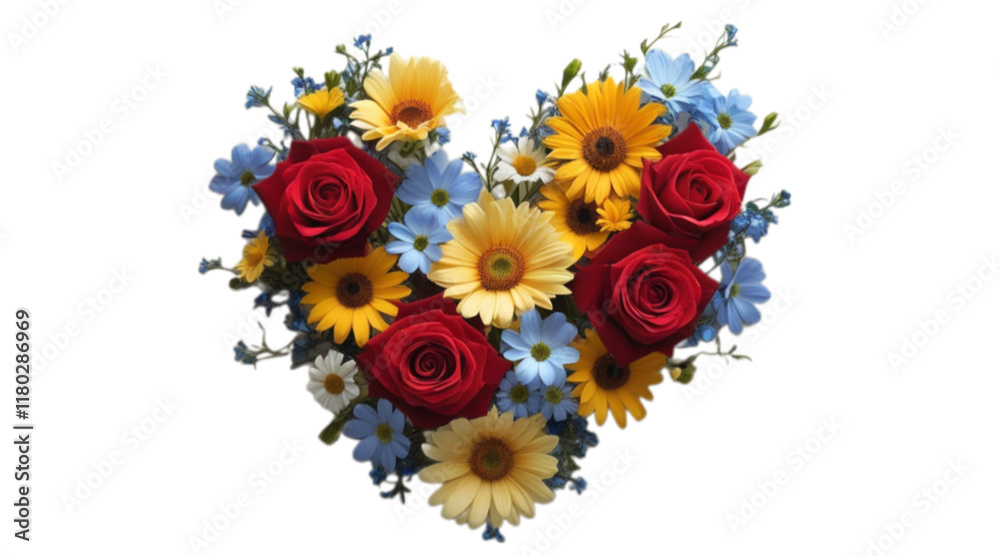 Heart made of flowers isolated on transparent or white background, valentine's day or wedding flowers love wreath, png Heart made of flowers isolated on transparent or white background, valentine's day or wedding flowers love wreath, png