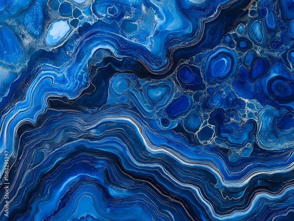 Fototapeta premium Irregular patterns in fascinating blue