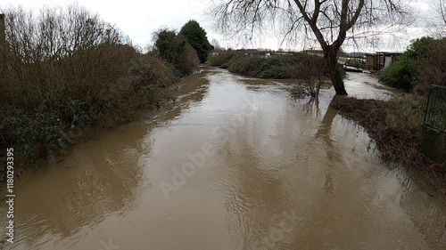 Flooded UK river example